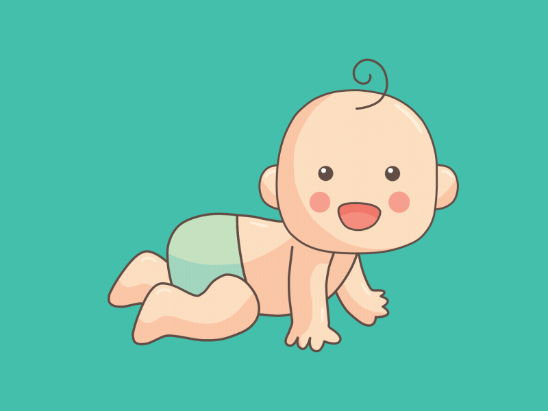 Cartoon crawling baby
